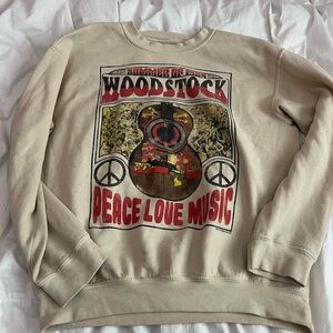 Woodstock Graphic Beige Sweater